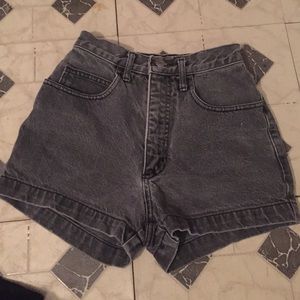 High waisted vintage grey washed shorts