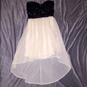 Sequenced black& cream dress♡