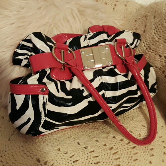 Cato Handbags - Pink, black, and white zebra purse