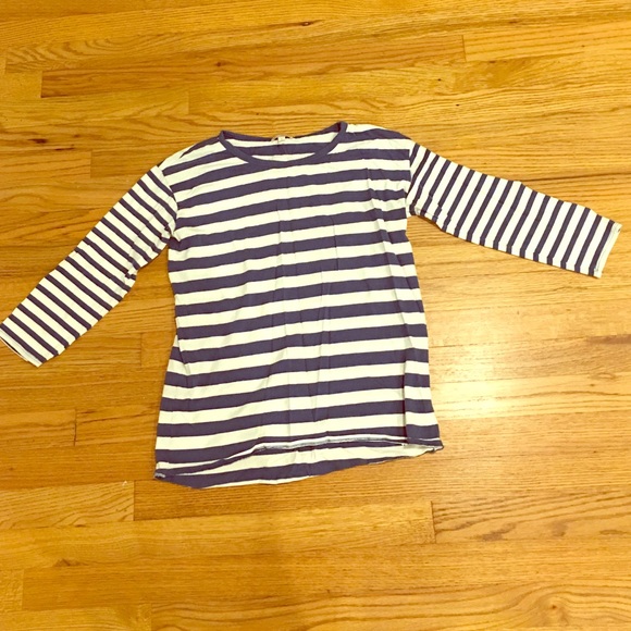 GAP Tops - GAP striped 3/4 sleeve high low tee