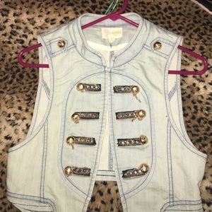 Jean vest with gold detailing