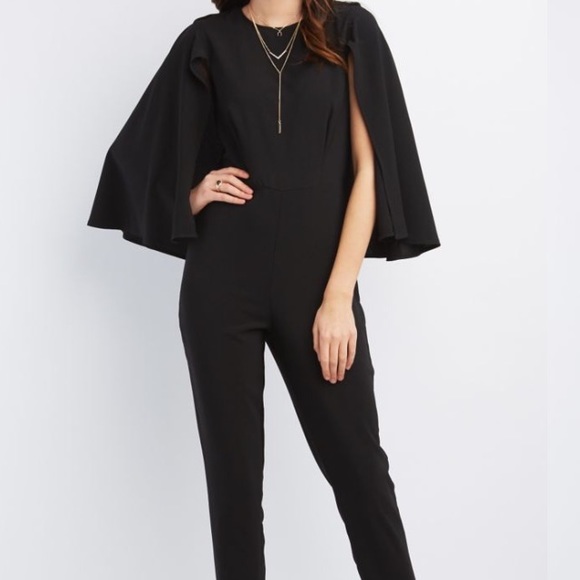 Black cape jumpsuit