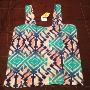Aztec print crop top