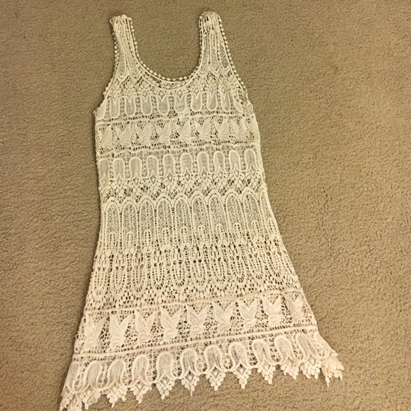 Beige bathing suit coverup