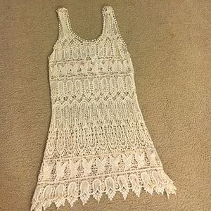 Beige bathing suit coverup