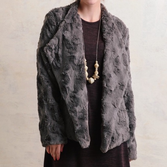 💖SALE Charcoal gray-hued faux jacket NWOT