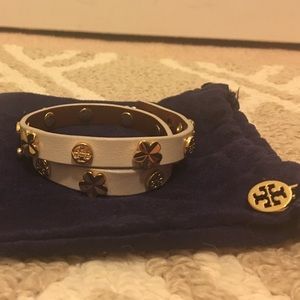 Tory Burch Stud Leather Wrap Bracelet