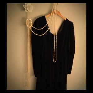 Authentic Laura Ashley midnight navy velvet dress