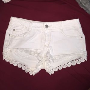 White shorts with lace