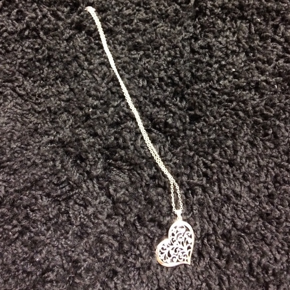 Silver heart  15 inch chain fun