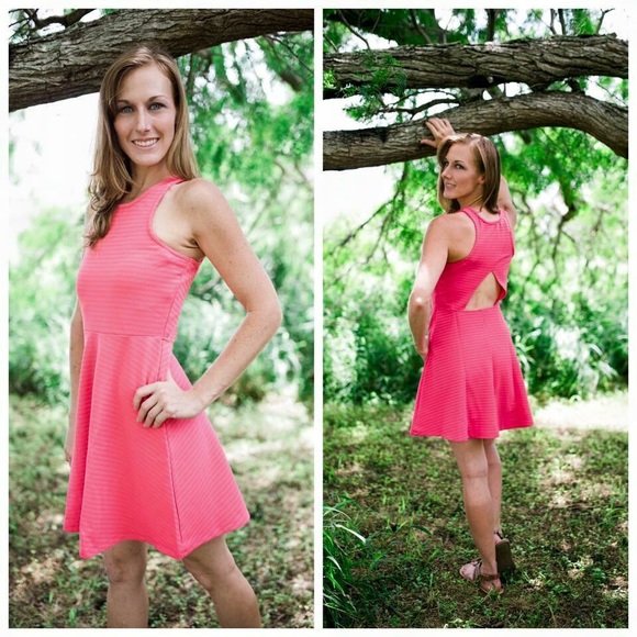 Pink cut out dress.