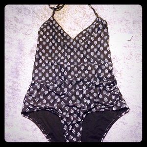 NWT Black printed One piece Swimsuit size Medium