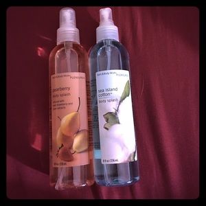 BBW sea island cotton  & pearberry body mists