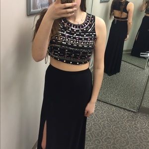 Black Two Piece Prom Dress from Morgan and Co.