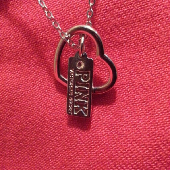 Victoria's Secret Pink Logo & Heart Necklace