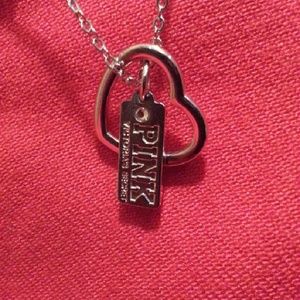 Victoria's Secret Pink Logo & Heart Necklace
