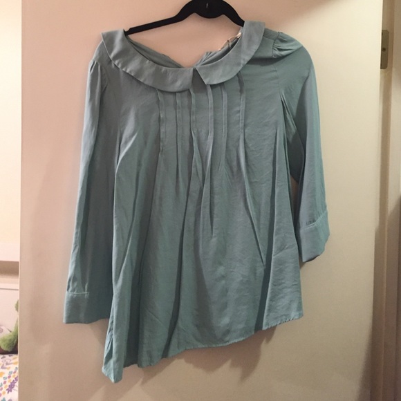Collared Teal 3/4 sleeve shirt