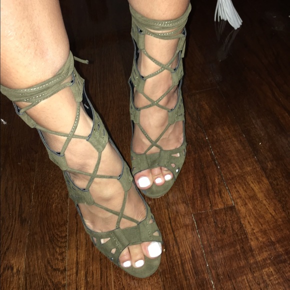 Olive green heels