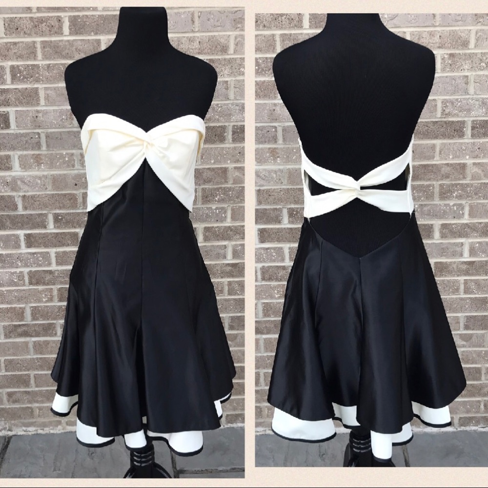 Jessica McClintock black strapless formal dress