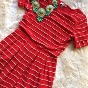 Anthropologie red dress