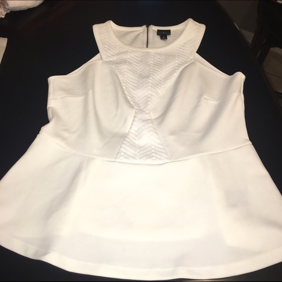 White peplum top