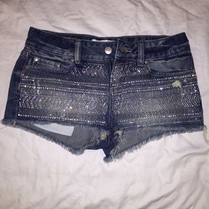 VS Pink RARE jean shorts with rhinestones