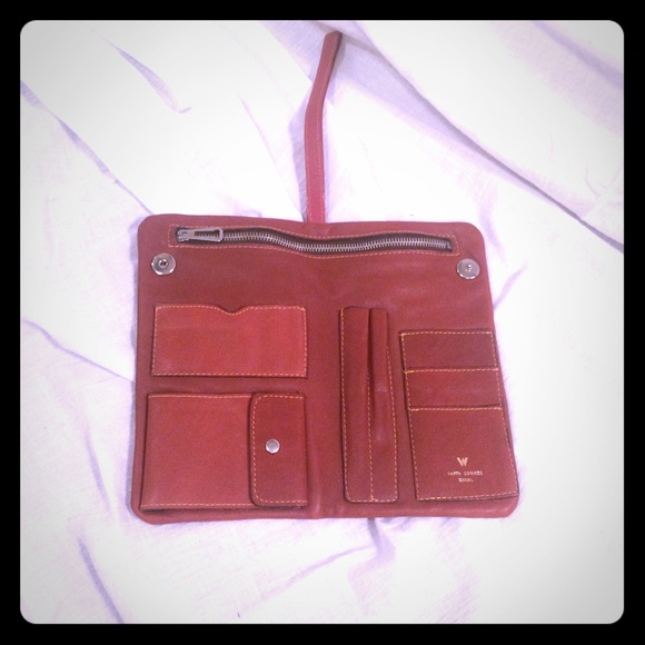 Huixin Nappa leather bifold wallet wristlet