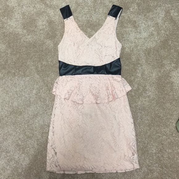 Blush pink lace dress
