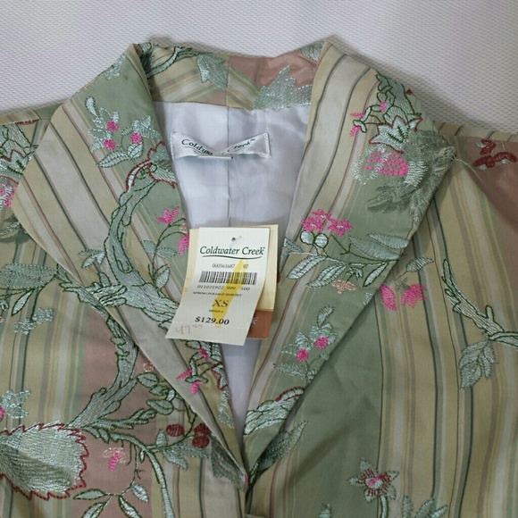 Coldwater creek embroidered jacket sz xs nwt $129 - Picture 2 of 4