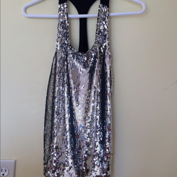 Sequins race back top