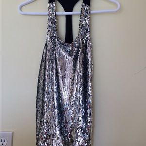 Sequins race back top