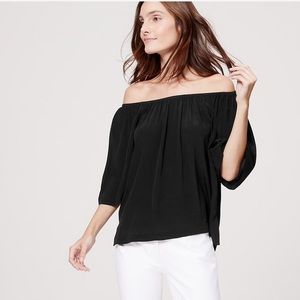 LOFT Black Off The Shoulder Blouse Size: Small