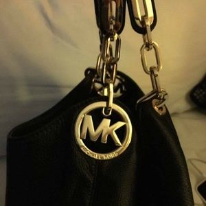 Authentic Michael Kors Black Leather Tote