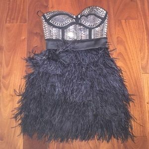 Black strapless dress