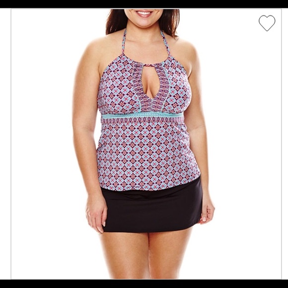 NWOT Liz Claiborne Plus Size Halter Swim TOP