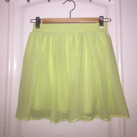 Lime green flowy skirt