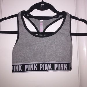 Gray sports bra