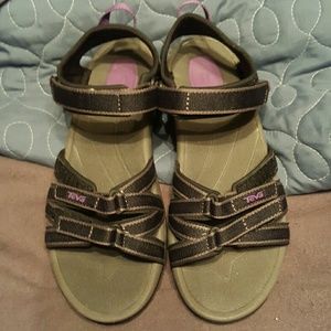 Teva 7.5 sandals . Worn once. Adjustable