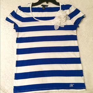 Tommy Hilfiger stripe blue& white top,size SP
