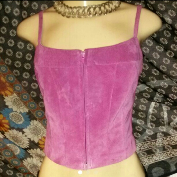NWOT Bebe Purple Suede Crop Top