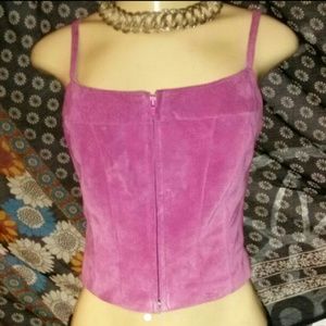 NWOT Bebe Purple Suede Crop Top
