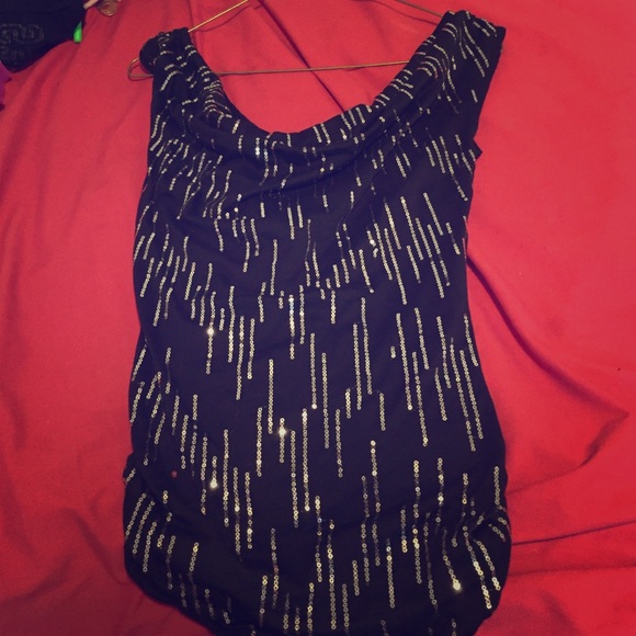 Black and silver sequin shirt