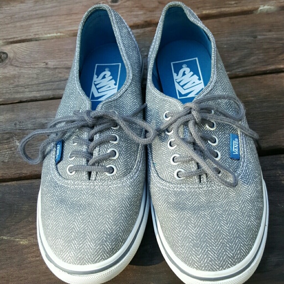 Grey and white Vans, like brand new