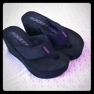 Wedge thong sandals