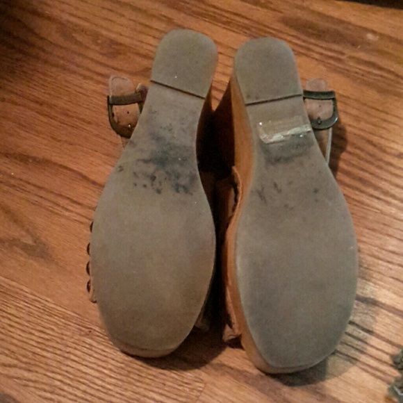 Wood and leather wedges - Picture 3 of 3