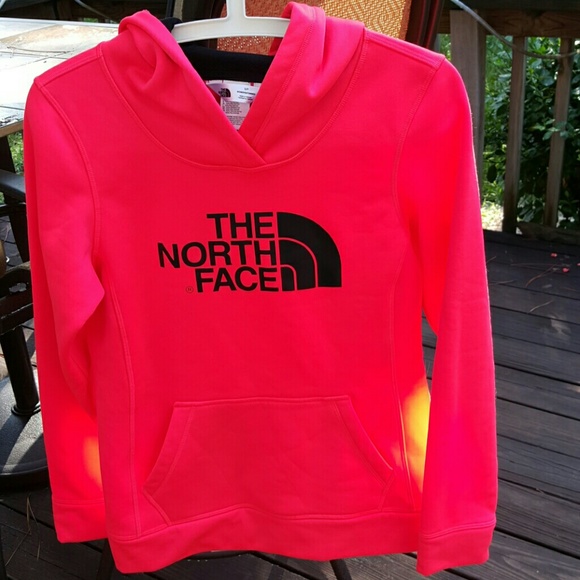 NWOT neon coral The North Face hoodie