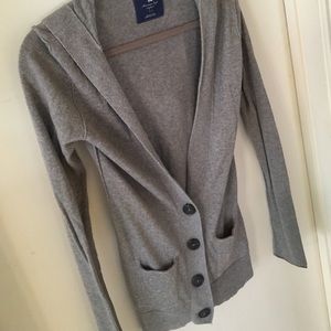 Gray AE Hooded Cardi