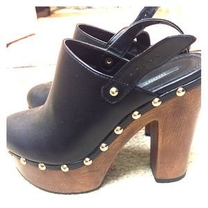 Studded clog heels