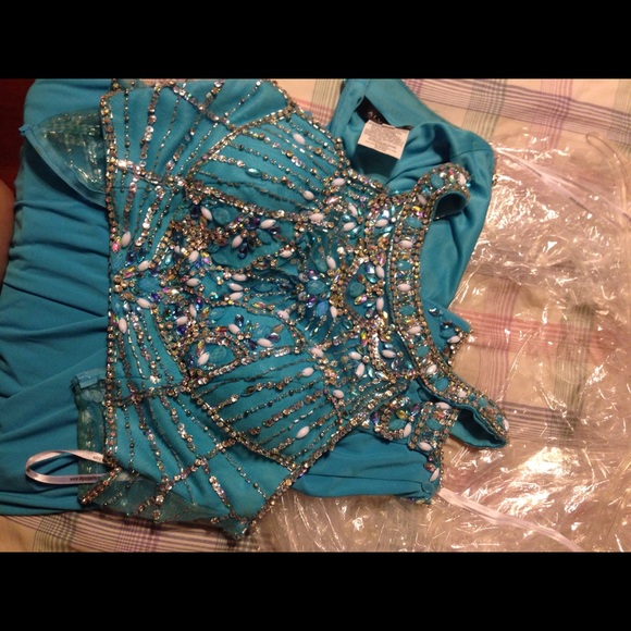 Teal ALYCE PARIS Prom Dress - Picture 3 of 4
