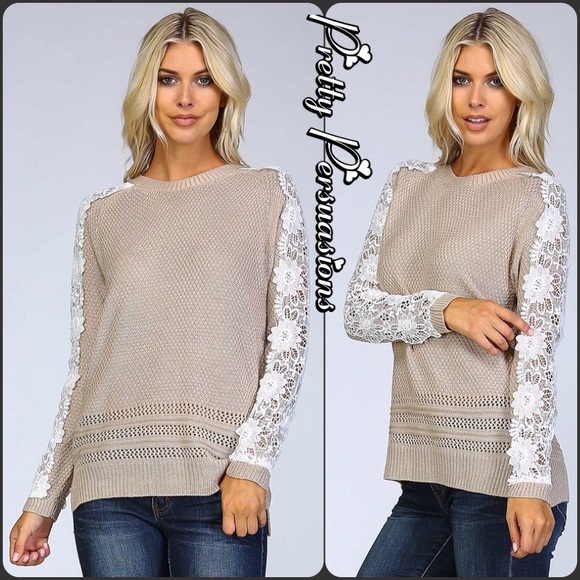 LAST 2‼️Crochet Knit Appliqué Raglan Sweater - Picture 5 of 7